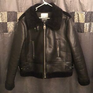 Faux Leather and Shearling black jacket